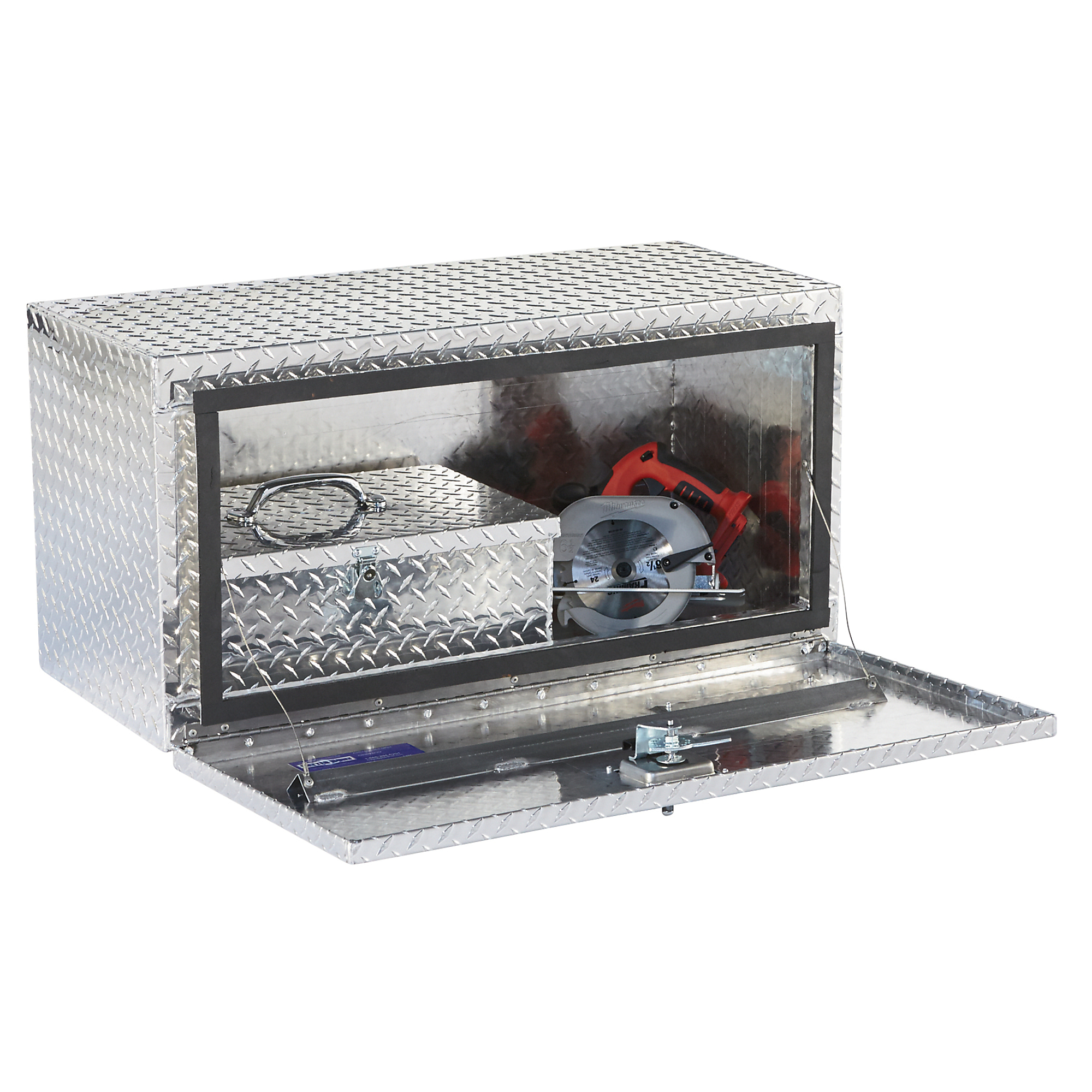 Northern Tool + Equipment Underbody Truck Toolbox, 36in. x 17in. x 18in., Aluminum, Diamond Plate, T-Handle Latch